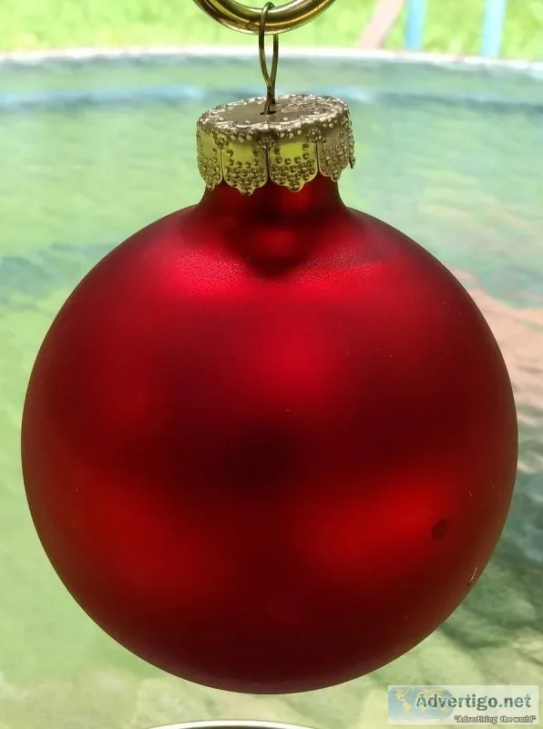 Five Boxes of Red Glass Christmas Balls