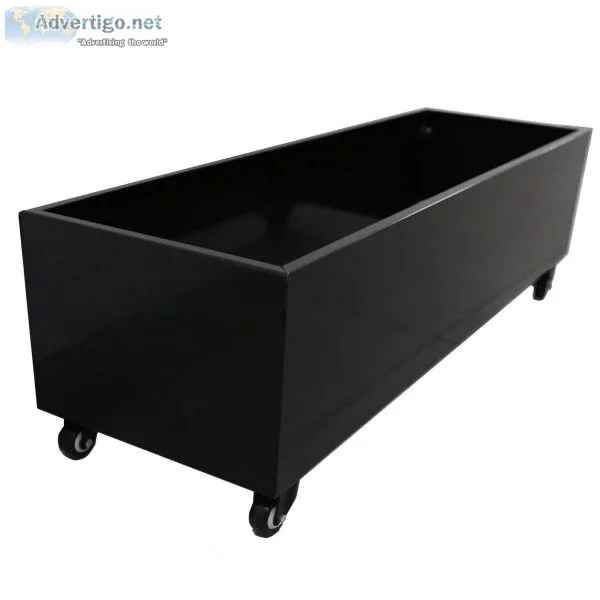 Black Metal Versatility Planter Medium With Wheels