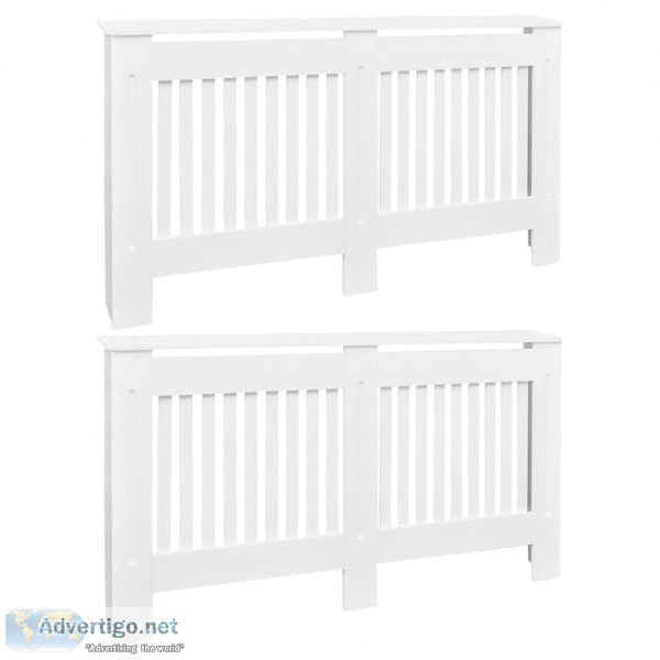 Radiator Covers 2 pcs White MDF 152 cm