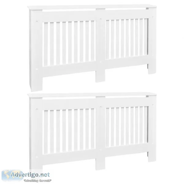 Radiator Covers 2 pcs White MDF 152 cm