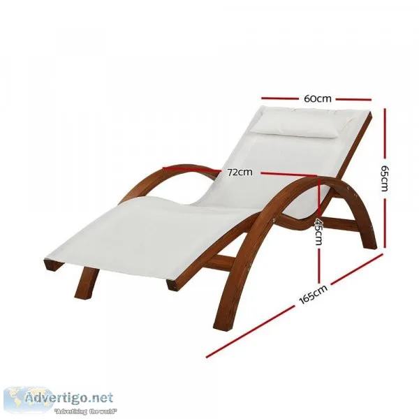 Gardeon Outdoor Wooden Sun Lounge Setting Day Bed Chair Garden P