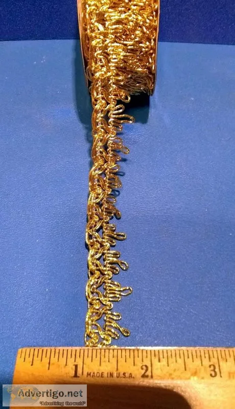 One Spool of Treasured Trims Metallic Crown Gold Ribbon
