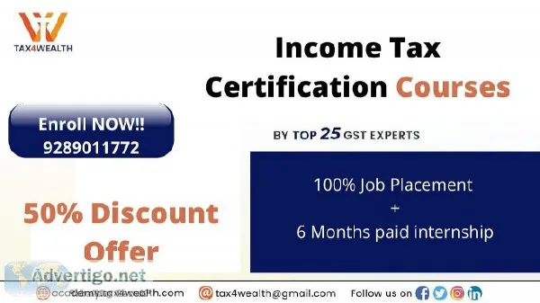 UPTO 50% OFF on Income Tax Certification course Online at Academ