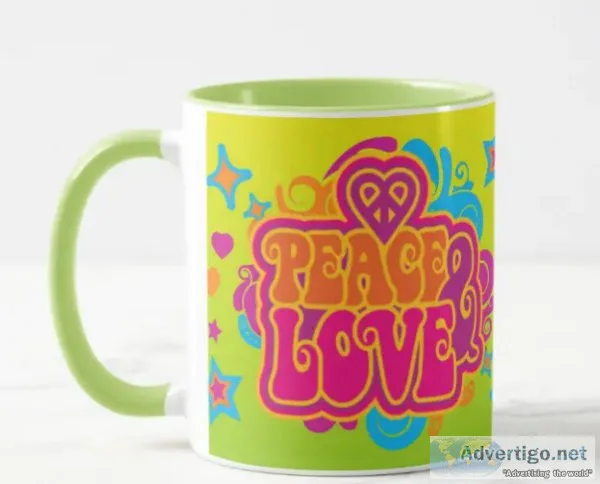 Green Peace and Love Mug