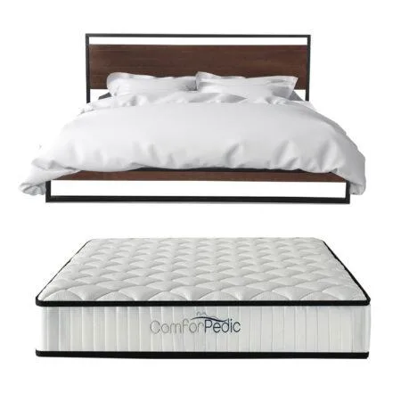 Azure Wood Bed Frame With Comforpedic Mattress Package Deal Bedr