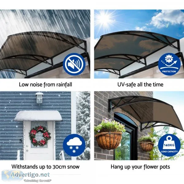 Instahut Window Door Awning Door Canopy Patio UV Sun Shield BROW