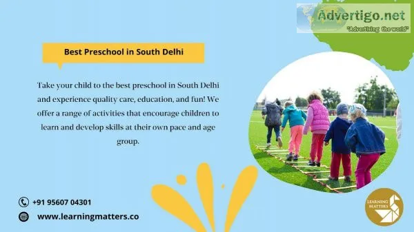 Best Preschool in South Delhi - Admission Open Now - Learning Ma