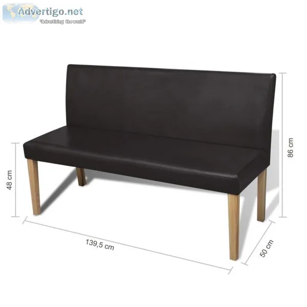 Bench 1395 Cm Dark Brown Faux Leather