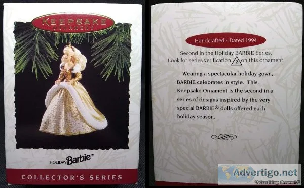 1994 Hallmark Keepsake Holiday Barbie Ornament (mint in box)