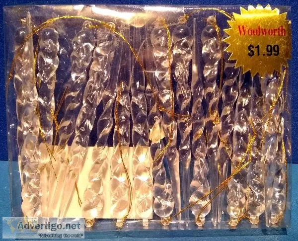 392 Clear Plastic Icicle Ornaments