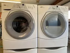 Whirlpool Duet washer and dryer set.