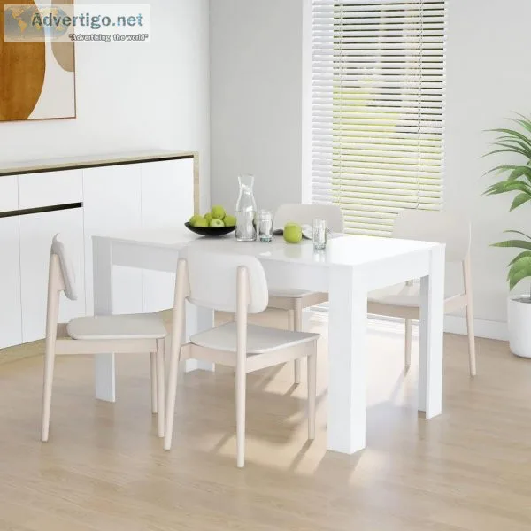Dining Table White 140x74.5x76 Cm Chipboard