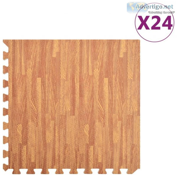 FLOOR MATS 24 PCS WOOD GRAIN 8.64  EVA FOAM
