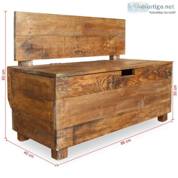 Bench Solid Reclaimed Wood 86x40x60 Cm