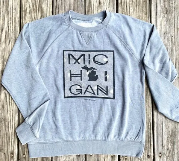 Best Outdoor Sweatshirt Of Michigan Petoskey Vintage Pattern