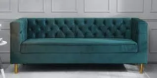 Splendour Scott 3 Seater Sofa Grass Green Velvet