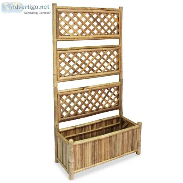 Garden Raised Bed with Trellis Bamboo 70 cm