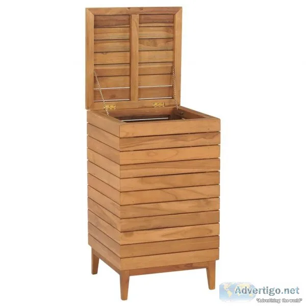 Laundry Basket 40x40x70 cm Solid Teak Wood