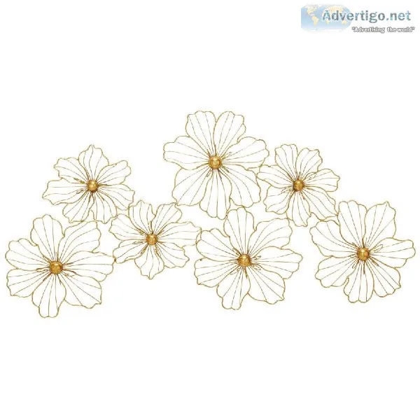 Flower Wall Decor  Gold Wall Art  Floral Wall Art  GwG Outlet
