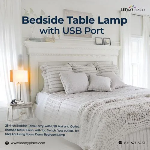 Buy Bedside Table Lamp with USB Port for Excellent Brightness