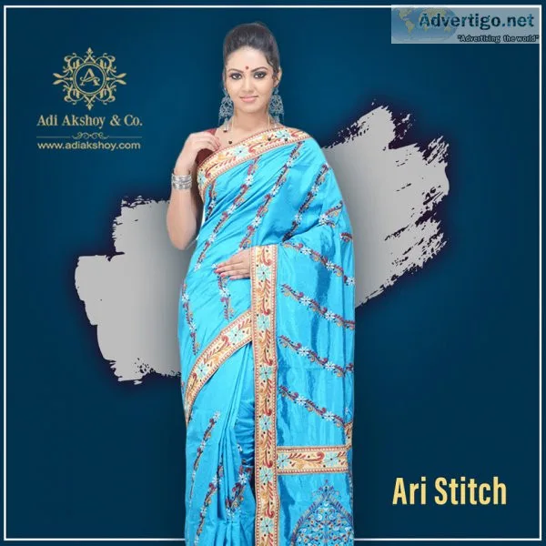 Latest collection of ari stitch sarees online