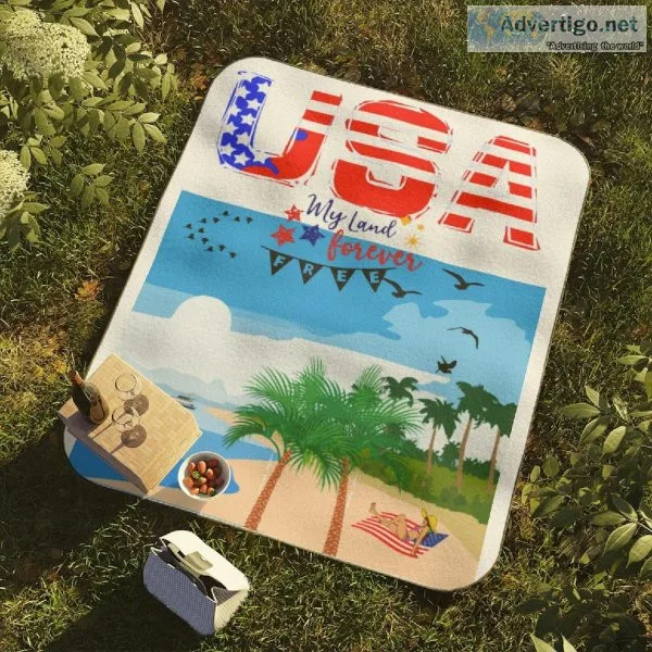Beach USA Picnic Blanket