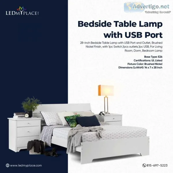 Purchase Bedside Table Lamp with USB Port Perfect for Home and O