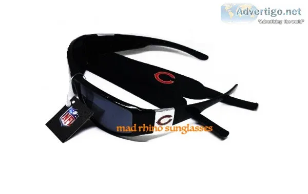 NFL Sunglasses Chicago Bears with head strap and carry bag