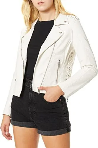 [BLANKNYC] womens Vegan Leather Jacket Comfortable and Stylish C