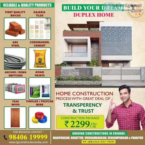 Best individual house building contractors in chennai