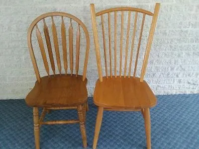2 solid oak kitchen chairs