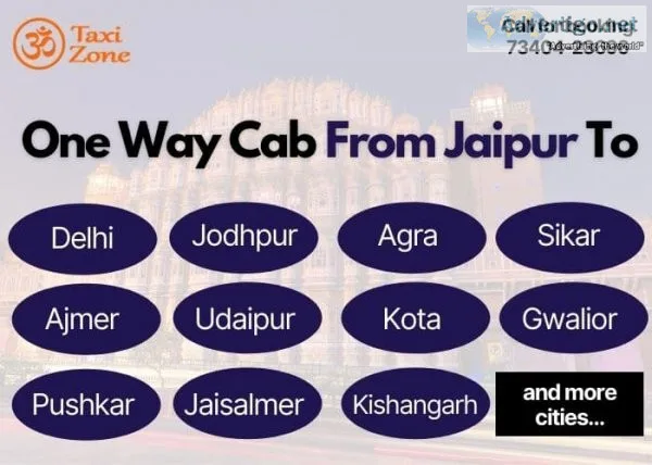 Book one way taxi in jaipur: om taxi zone