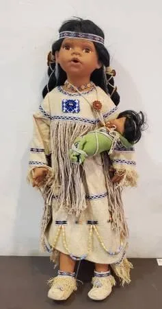 Native American Indian Porcelain Girl Doll
