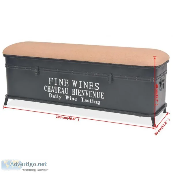 Storage Bench With Cushion 103x30x40 Cm