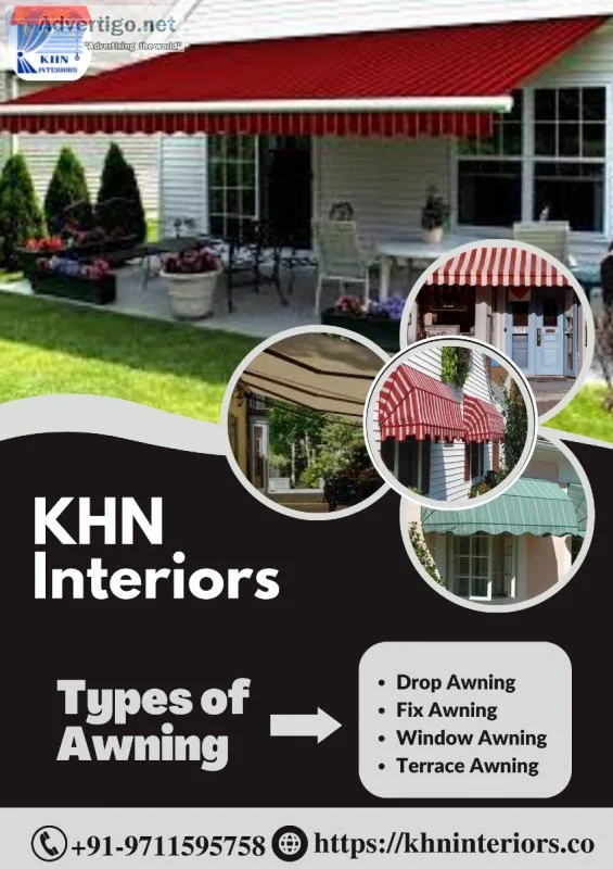 Window awning design by KHN Interiors  Awning for balcony in Del