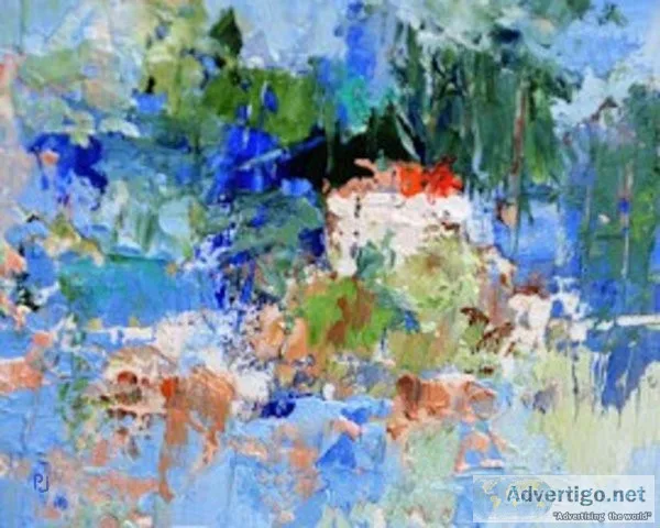 Hidden Lake Chateau - Abstract Impressionist Landscape