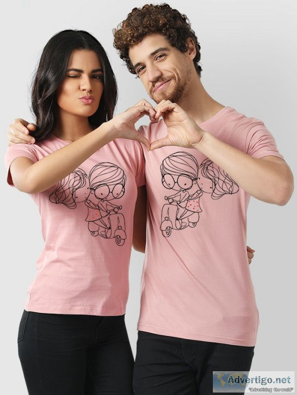 Purchase best range of couple t shirts online at beyoung