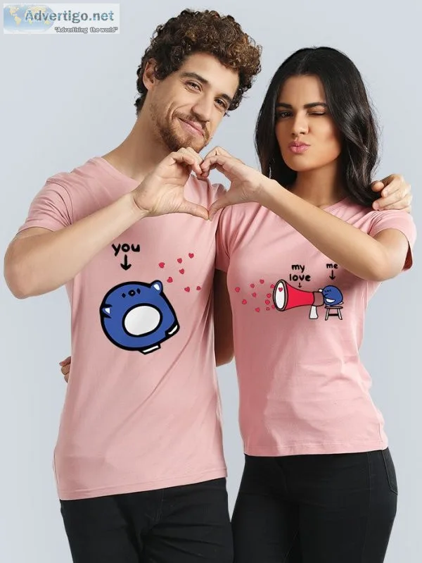 Purchase best range of couple t shirts online at beyoung