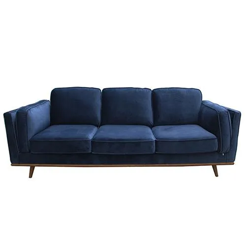 3 Seater Sofa Soft Blue in Soft Blue Velvet Fabric Lounge Set fo