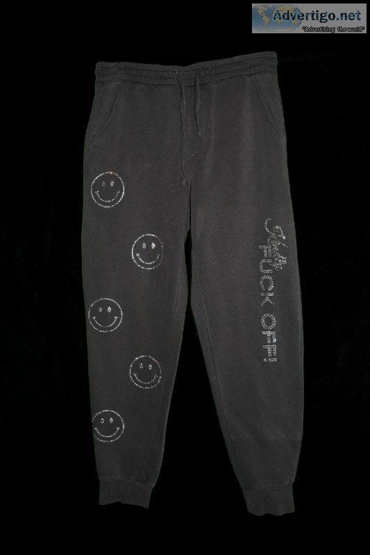 Kindly F-Off Rhinestone womens sweatpants - API The Label