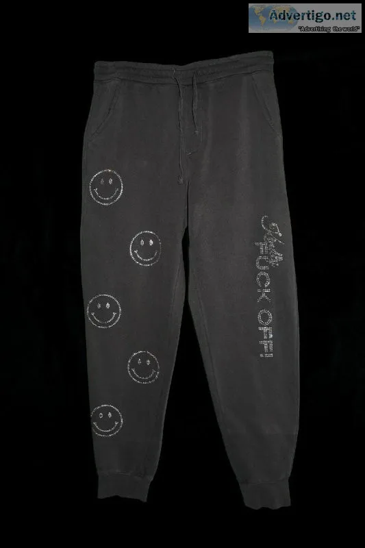 Kindly F-Off Rhinestone womens sweatpants - API The Label