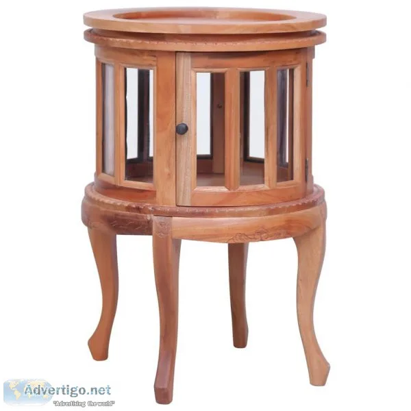 Vitrine Cabinet Natural 50x50x76 Cm Solid Mahogany Wood