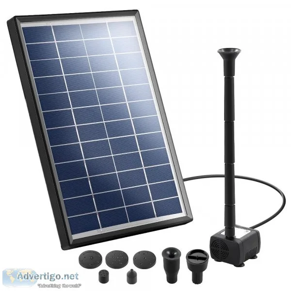 Solar Pond Pump Powered Garden Bird Bath Submersible Kit Panel O