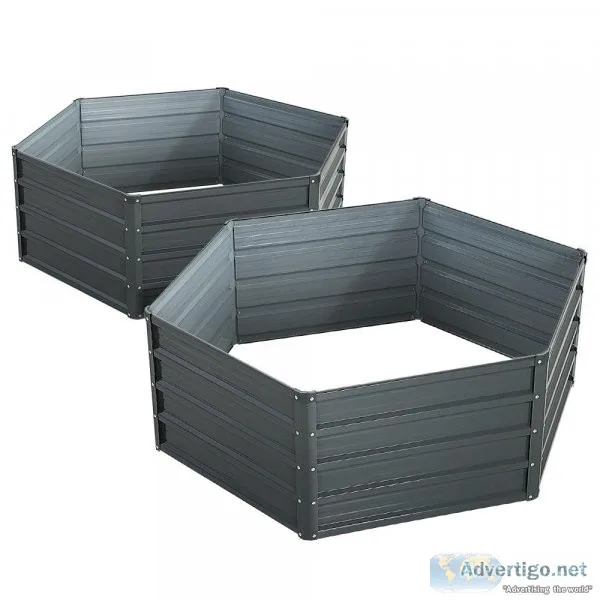Greenfingers Garden Bed 2PCS 130X130X46CM Galvanised Steel Raise