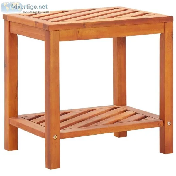 Side Table Solid Acacia Wood 45x33x45 Cm