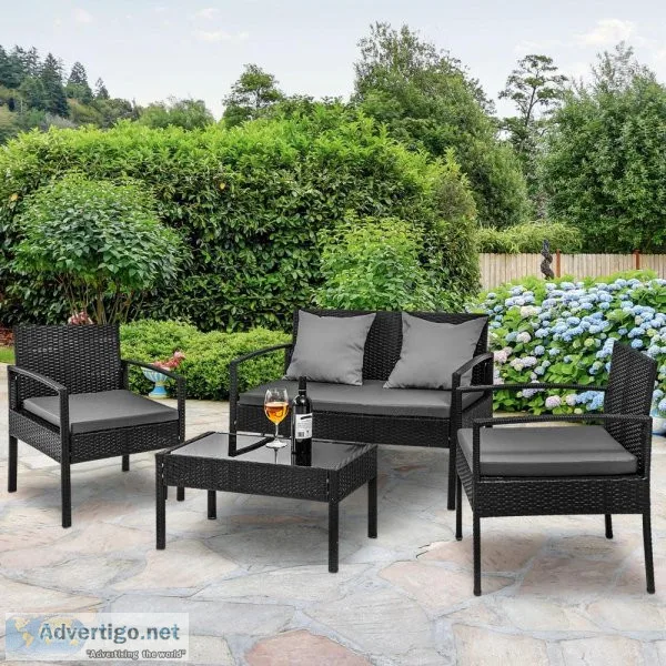 4 Seater Sofa Set Outdoor Furniture Lounge Setting Wicker Chairs