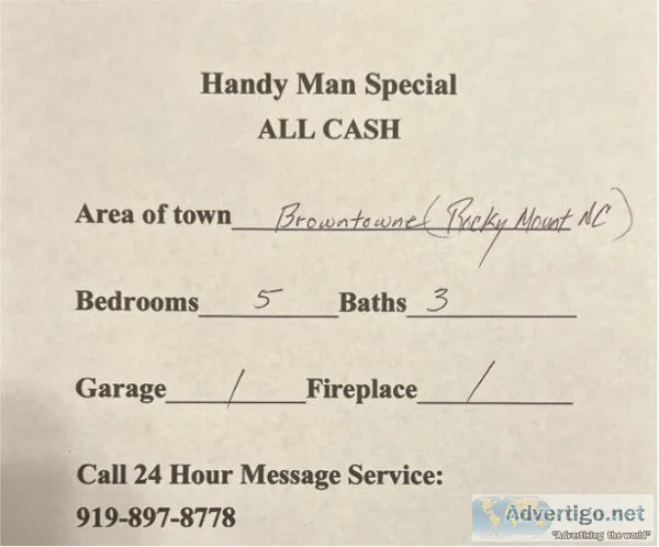 Handy Man Special All Cash