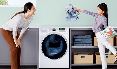 How do front-load washing machines operate?