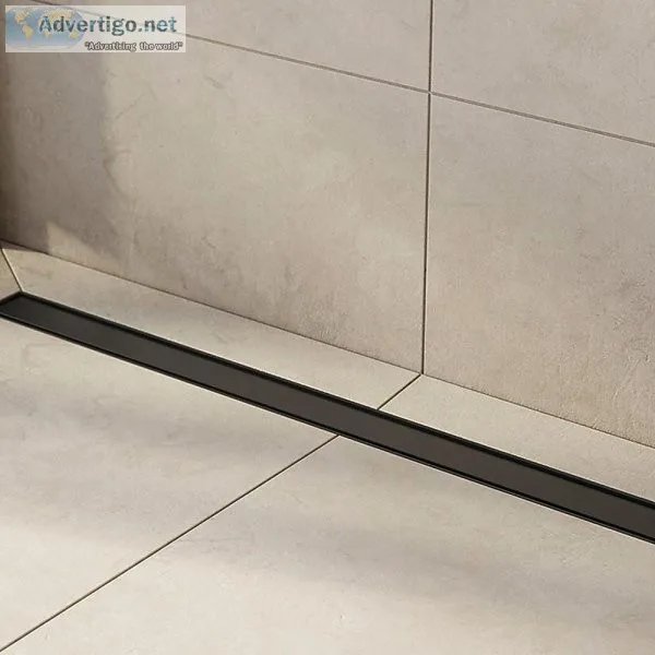 1000mm Tile Insert Bathroom Shower Black Grate Drain WCentre Out