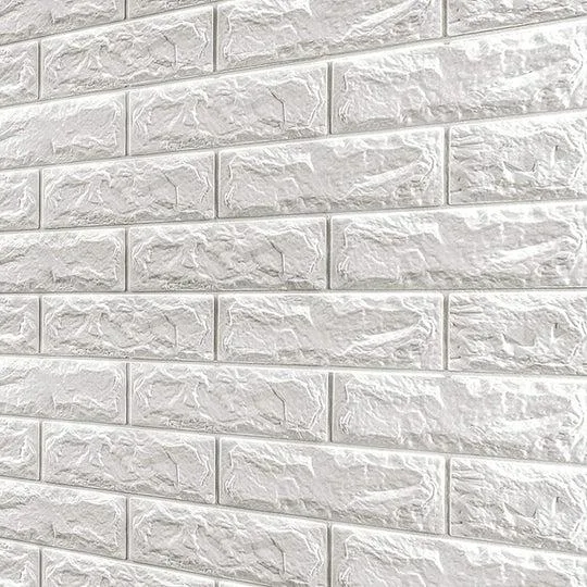 10PCS 3D Foam White Brick Self Adhesive Home Wallpaper Panels 60